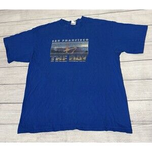 Vintage San Fransisco The Bay California Bridge Graphic T Shirt Size XL Yazbek
